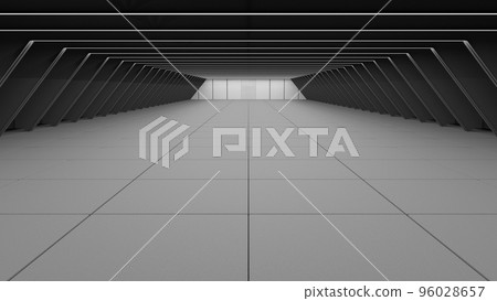 Grey futuristic tunnel Grey futuristic tunnel 96028657