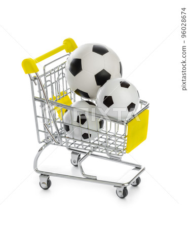Soccer balls in shopping cart Soccer balls in shopping cart 96028674