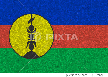Flag of New Caledonia on styrofoam texture Flag of New Caledonia on styrofoam texture 96029216
