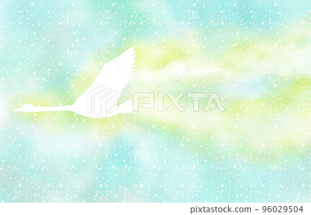 swan flying in the stars 96029504