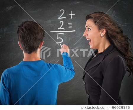Donkey student and desperate teacher Donkey student and desperate teacher 96029576