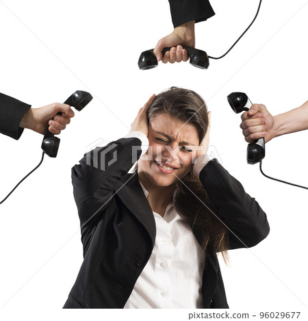 Exhausted from business calls Exhausted from business calls 96029677