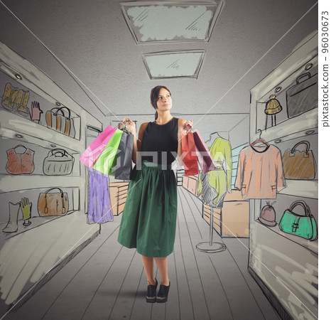 Girl goes shopping Girl goes shopping 96030673