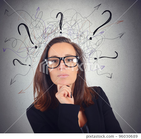 Manager businesswoman analyzes Manager businesswoman analyzes 96030689
