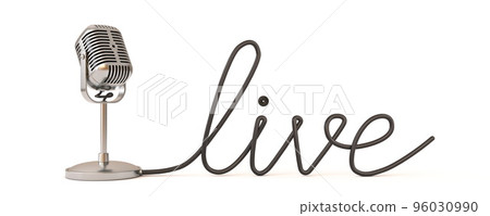 LIVE word made of microphone cable 3D 96030990