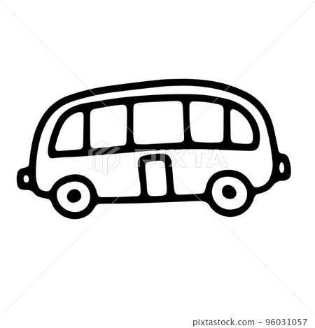 Doodle outline bw car. Sketch scribble style. Hand drawn vector illustration Doodle outline bw car. Sketch scribble style. Hand drawn vector illustration 96031057