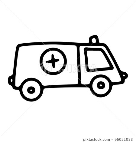 Doodle outline bw car. Sketch scribble style. Hand drawn vector illustration Doodle outline bw car. Sketch scribble style. Hand drawn vector illustration 96031058