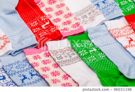Socks of various colors with nordic ornament 96031196