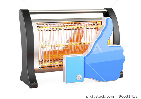 Halogen or infrared heater with like icon. 3D rendering 96031413