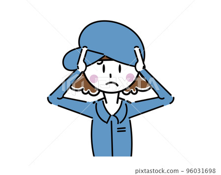 工作服的女職員麻煩上半身 工作服的女職員麻煩上半身 96031698