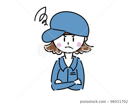 工作服的女職員生氣上身 96031702