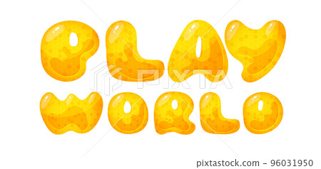Kids zone vector cartoon banner. honey letters for children's playroom decoration. Sign for children's game room. Kids zone and party room game education fun area design. Vector illustration. 96031950