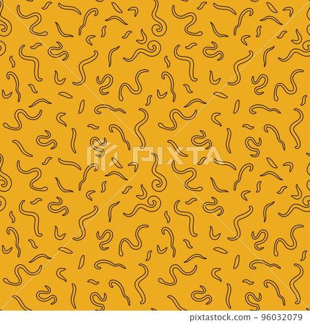 Parasitic Worms or Helminths vector outline seamless Pattern 96032079