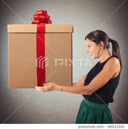 Happy woman received the gift 96032081