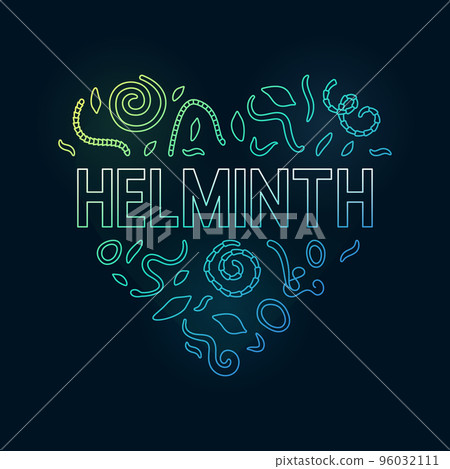 Helminth vector concept heart-shaped colorful banner - Modern illustration Helminth vector concept heart-shaped colorful banner - Modern illustration 96032111