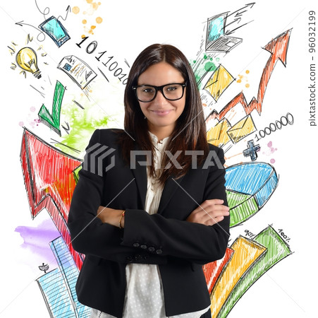 Stats businesswoman Stats businesswoman 96032199