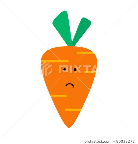 Cute, funny cartoon carrot character. 96032278