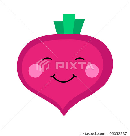 Cute, funny cartoon beet  character. 96032287