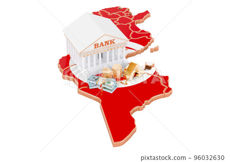 Banking system in Tunisia concept. 3D rendering Banking system in Tunisia concept. 3D rendering 96032630