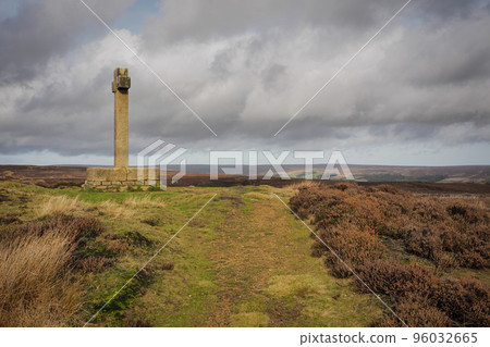 Ana Cross on top of Spaunton Moor overlooking Rosedale valley, North York Moors 96032665