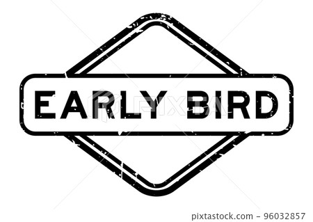 Grunge black early bird word rubber seal stamp on white background Grunge black early bird word rubber seal stamp on white background 96032857