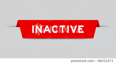 Red color inserted label with word inactive on gray background 96032871
