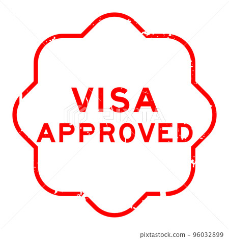 Grunge red visa approved word rubber seal stamp on white background Grunge red visa approved word rubber seal stamp on white background 96032899