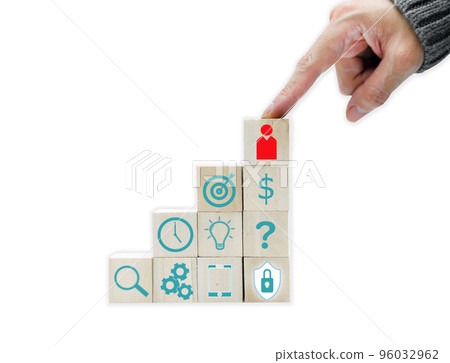 Business hand choose worker for business grow up processes 96032962