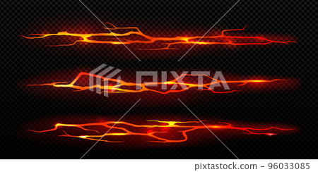 Ground cracks with hot molten magma 96033085