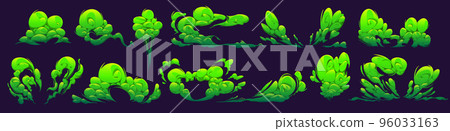 Bad smell, green smoke and toxic isolated clouds 96033163