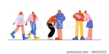 Family development stages, love, pregnancy, birth 96033245