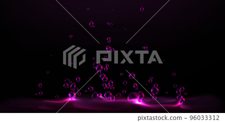 Purple liquid and rising up air bubbles Purple liquid and rising up air bubbles 96033312