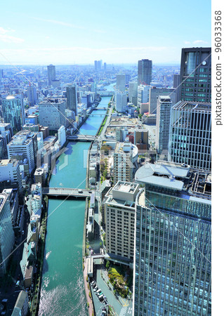 Nakanoshima skyscrapers seen from Conrad Osaka (Festival Tower) Nakanoshima skyscrapers seen from Conrad Osaka (Festival Tower) 96033368