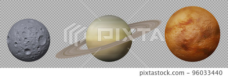 Solar system planets, 3d Saturn, Venus and Moon Solar system planets, 3d Saturn, Venus and Moon 96033440