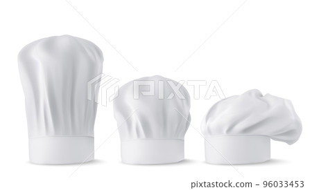 Chef hats, cook caps and baker toques mockup set 96033453