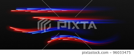 Light motion effect, speed road traffic glow 96033475