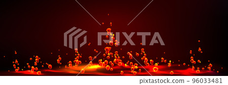 Boiling water abstract background with red bubbles 96033481