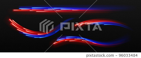 Abstract light speed motion trails, dynamic glow 96033484
