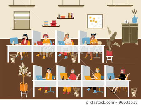 Customer support service operators at call center Customer support service operators at call center 96033513