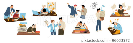 Burnout, deadline, mental pressure at work Burnout, deadline, mental pressure at work 96033572