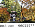 Autumn leaves and temple gate 96033577