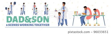 Dad doctor with son work together 96033651