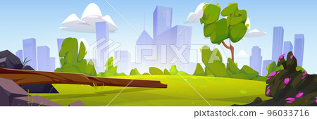 Summer park or country landscape with green grass Summer park or country landscape with green grass 96033716