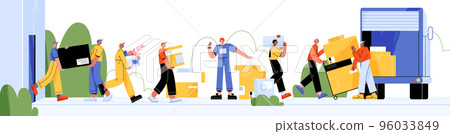 Moving service workers help at home relocation Moving service workers help at home relocation 96033849