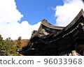 Shinto shrine and autumn leaves under the blue sky 96033968