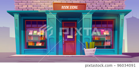 Books store in house on city street 96034091