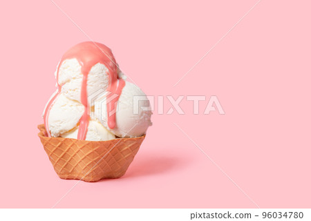 creative concept of cone with scoops of ice cream 96034780