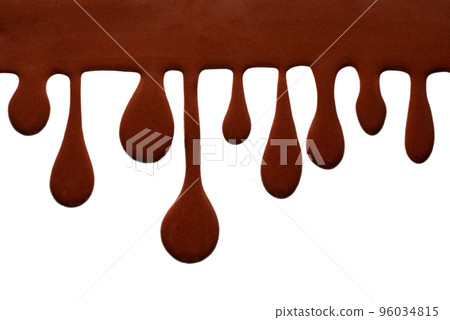 chocolate glaze drops isolated on white background 96034815