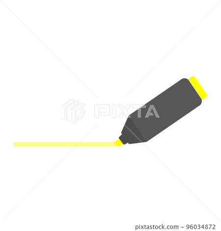 Cartoon yellow highlighter. Flat design stationery. Isolated on white background, EPS10 vector Cartoon yellow highlighter. Flat design stationery. Isolated on white background, EPS10 vector 96034872