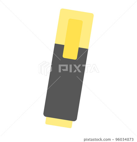 Cartoon yellow highlighter. Flat design stationery. Isolated on white background, EPS10 vector 96034873